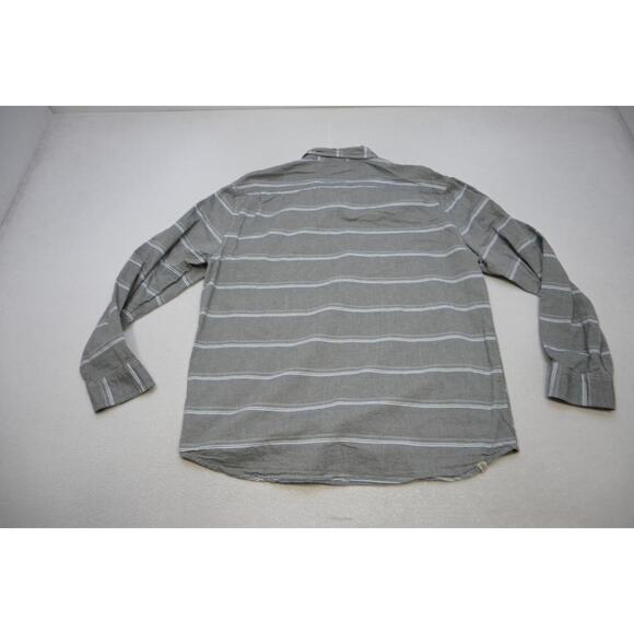 Vans Button Up Dress Shirt Skateboard Long Sleeve Gray Striped Mens Size 2XL XXL - Picture 8 of 8